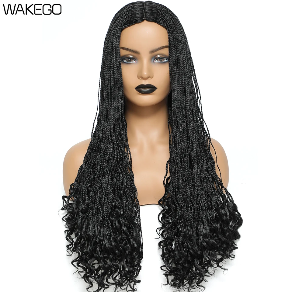 Shop Generic 26 Inch Knotless Braid Wig With Curly End DIY Braided Wigs