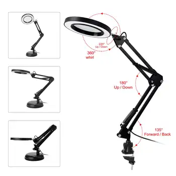 Flexible 5X Magnifying Glass Desk Lamp Magnifier LED Light Foldable Reading Lamp Magnifier Glass USB Power Supply Magnifier
Flexible 5X Magnifying Glass Desk Lamp Magnifier LED Light Foldable Reading Lamp Magnifier Glass USB Power Supply Magnifier