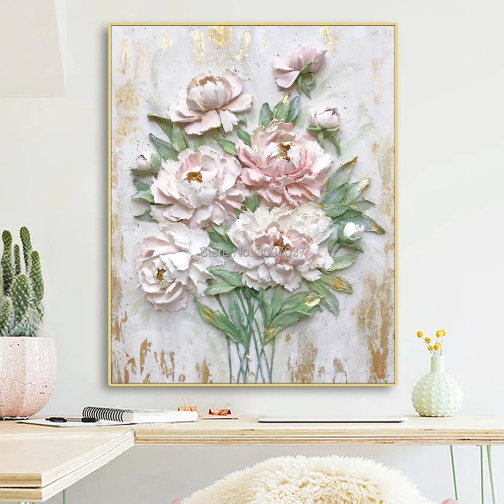 Hand Painted Abstract Artificial Thick Oil Pink Flower Oil Painting Wall Art Handmade Modern Canvas Paintings For Home Decor
Hand Painted Abstract Artificial Thick Oil Pink Flower Oil Painting Wall Art Handmade Modern Canvas Paintings For Home Decor