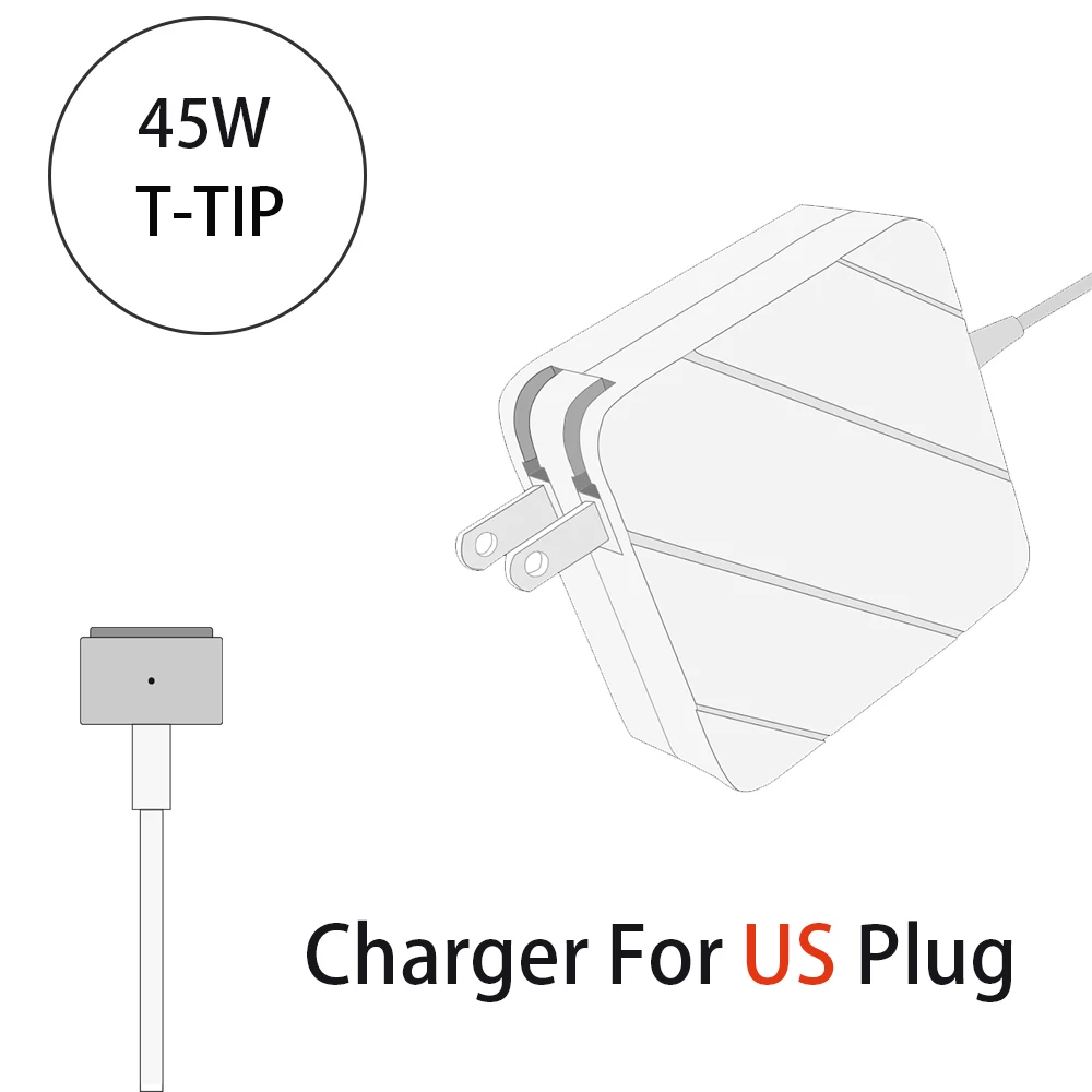 Charger For MacBook Pro US Plug AC 45w T-Tip Power Adapter for MacBook Pro 17/15/13 Inch - Compatible with Made After Mid 2012
Charger For MacBook Pro US Plug AC 45w T-Tip Power Adapter for MacBook Pro 17/15/13 Inch - Compatible with Made After Mid 2012