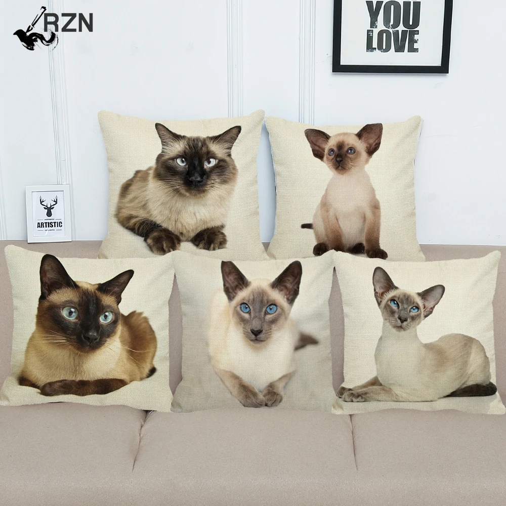 XUNYU Siamese Cat Pattern Linen Pillow Case Sofa Square Decorative Pillow Cover Animal Cushion Cover 45X45cm AC009
XUNYU Siamese Cat Pattern Linen Pillow Case Sofa Square Decorative Pillow Cover Animal Cushion Cover 45X45cm AC009