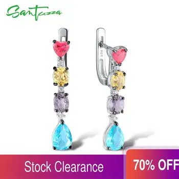 SANTUZZA Silver Earrings For Women 925 Sterling Silver Dangle Earrings Long Silver 925 Colorful Stones brincos Fashion Jewelry
SANTUZZA Silver Earrings For Women 925 Sterling Silver Dangle Earrings Long Silver 925 Colorful Stones brincos Fashion Jewelry