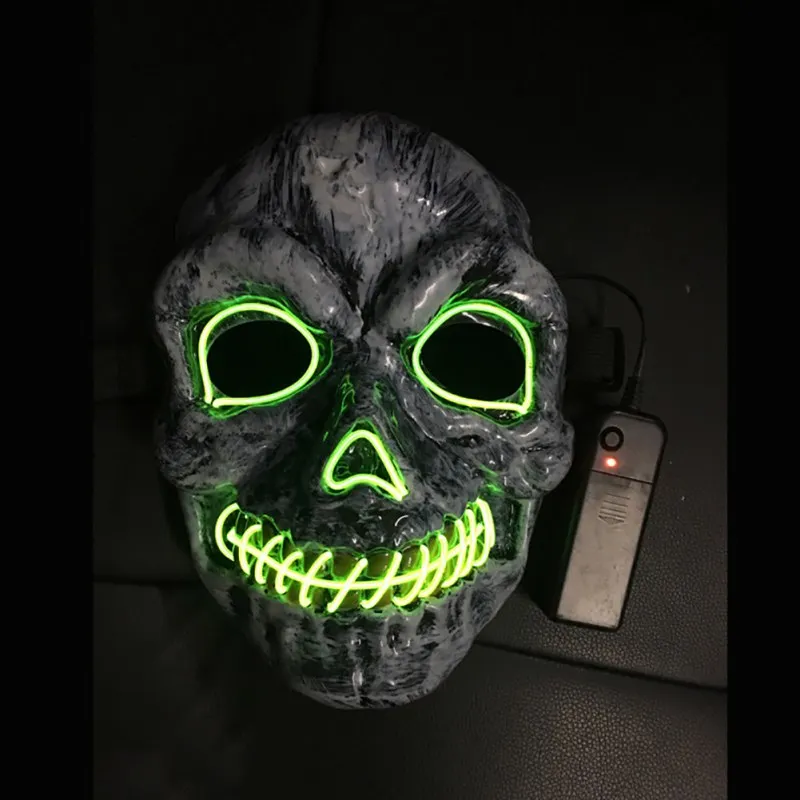B 2019 Mask Halloween Skull Mask EL Cold Light PVC Mask Glowing Mask V Word Cow Demon Horror Mask Party Mask 22*17*6cm*
B 2019 Mask Halloween Skull Mask EL Cold Light PVC Mask Glowing Mask V Word Cow Demon Horror Mask Party Mask 22*17*6cm*