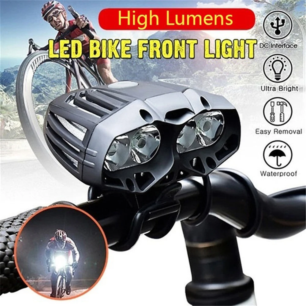 Sale 4*T6 LED Bicycle Lights Waterproof 8800LM Bike Front Light Rechargeable Flashlight For Bicycle Lantern Headlight Cycling Torch 0