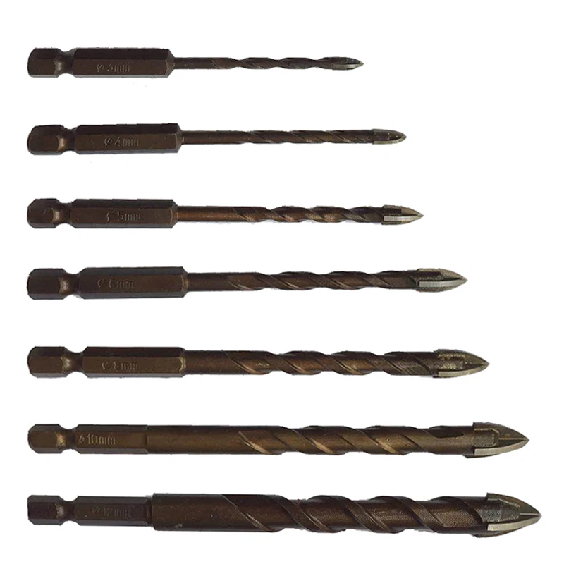 1/5/7Pcs/set Cross Hex Tile Bits Glass Ceramic Concrete Hole Opener Kit Hard Alloy Triangle Drill Size 3/4/5/6/8/10/12 MM
1/5/7Pcs/set Cross Hex Tile Bits Glass Ceramic Concrete Hole Opener Kit Hard Alloy Triangle Drill Size 3/4/5/6/8/10/12 MM