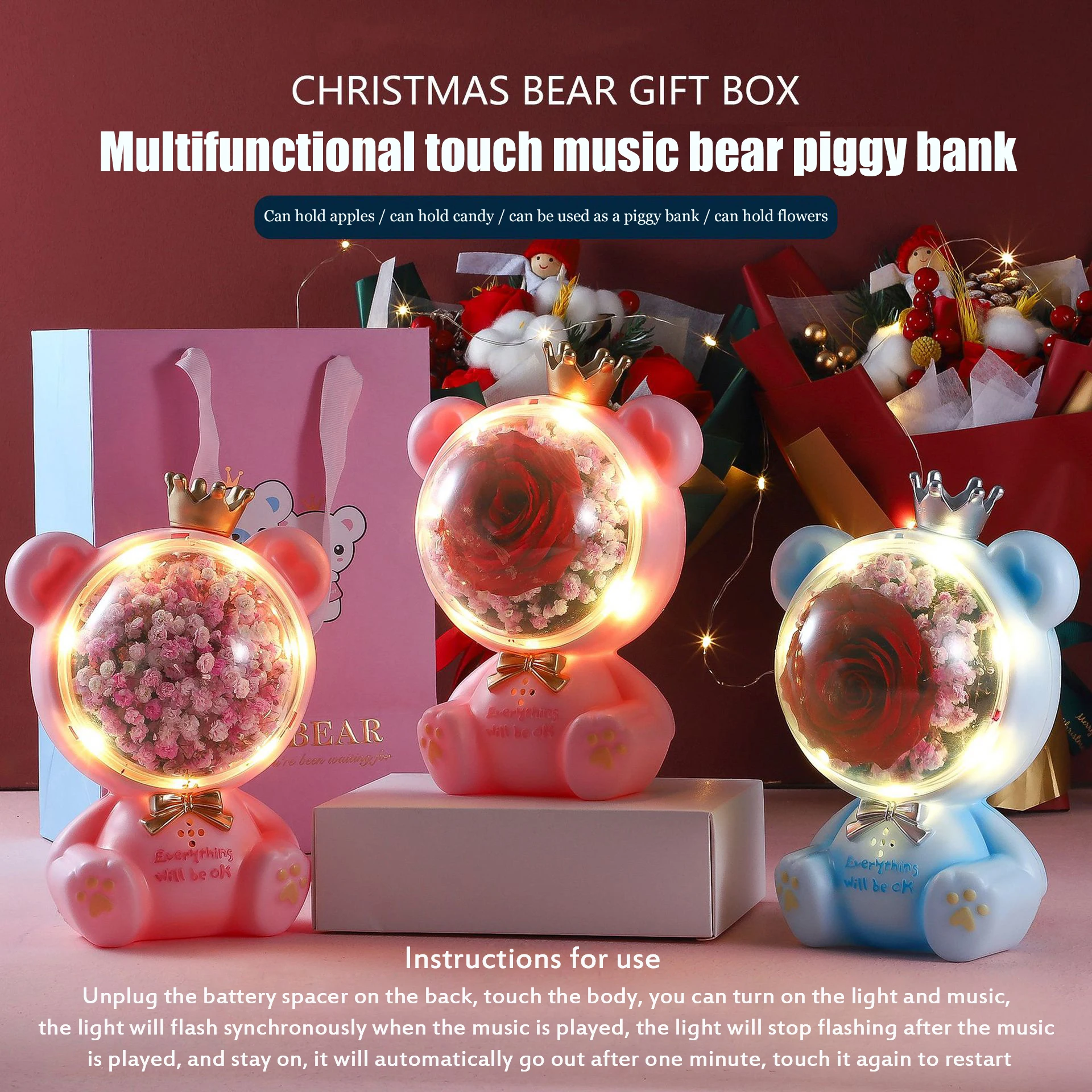 Creative Luminous Space Bear Decoration Piggy Bank Coin Dollar Euro Money Storage Box Children's Toy Animal Home Christmas Gifts
Creative Luminous Space Bear Decoration Piggy Bank Coin Dollar Euro Money Storage Box Children's Toy Animal Home Christmas Gifts