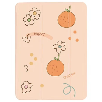 

Cute Orange Case For iPadPro 2018 2020 11'' iPadPro10.5'' iPad2019 10.2'' With Pencil Holder Cover iPadAir123 iPad20172018 9.7''