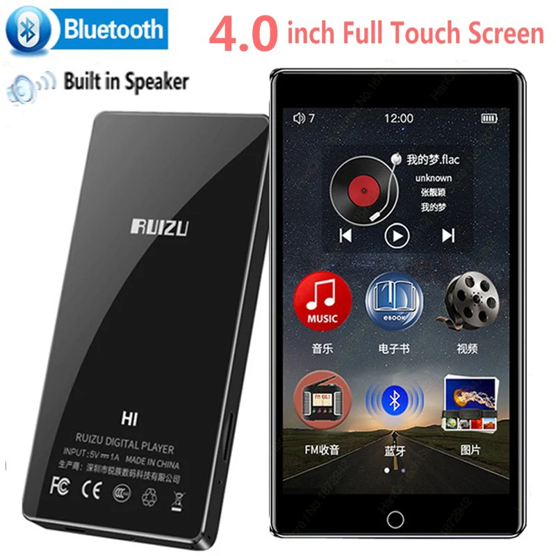New RUIZU H1 Bluetooth5.0 MP3 Player 4.0 inch Full Touch Screen Built-in Speaker FM Radio Recording E-book Music Video Player
New RUIZU H1 Bluetooth5.0 MP3 Player 4.0 inch Full Touch Screen Built-in Speaker FM Radio Recording E-book Music Video Player