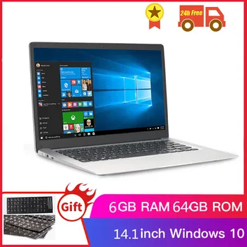 

14 Inch Student Laptop 6GB RAM 64GB ROM for Intel Celeron N3350 Windows 10 Pro Computer with Bluetooth Camera for Game Netbook