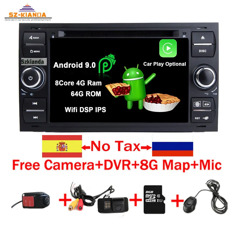 Car Multimedia Player Android 9 GPS autoradio 2 Din 7 Inch For Ford Mondeo Focus Transit C-MAX S-MAX Fiesta Car DVD Player
Car Multimedia Player Android 9 GPS autoradio 2 Din 7 Inch For Ford Mondeo Focus Transit C-MAX S-MAX Fiesta Car DVD Player