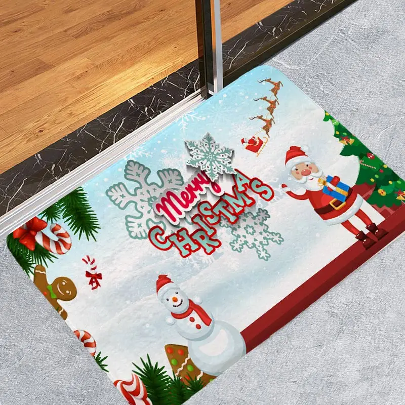 

Christmas Rug Creative 3D Printing Hallway Carpets and Rugs for Bedroom Living Room Carpet Kitchen Bathroom Anti-Slip Floor Mats