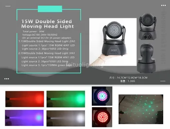 E-8pcs DMX512 Mini Moving Head 15w RGBW 4IN1 LEDS +36PCS*5050 LED Strip+1pcs 150MW Green Laser Moving Head Stage Show Light
E-8pcs DMX512 Mini Moving Head 15w RGBW 4IN1 LEDS +36PCS*5050 LED Strip+1pcs 150MW Green Laser Moving Head Stage Show Light