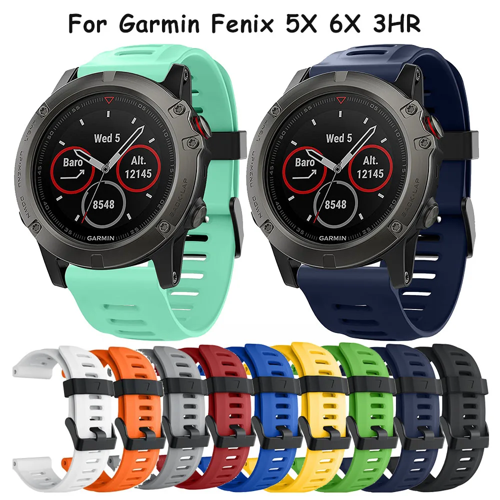 26mm Strap for Garmin Fenix 5X/6X/5XPlus/Fenix 3/ 3HR Watch Silicone Band outdoor Wristband Bracelet Quick Replacement Straps
26mm Strap for Garmin Fenix 5X/6X/5XPlus/Fenix 3/ 3HR Watch Silicone Band outdoor Wristband Bracelet Quick Replacement Straps