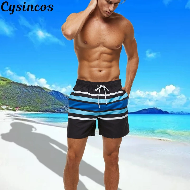 CYSINCOS Mens Swim Trunks Quick Dry Bathing Suit Beach Board Shorts with Mesh Lining 2020 New | Мужская одежда