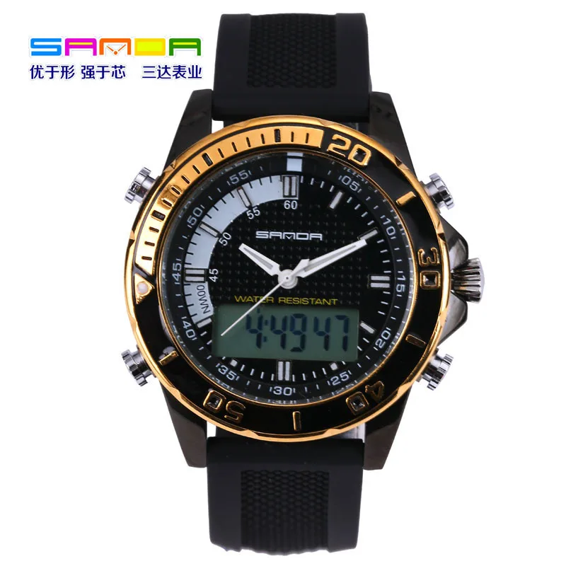Multi-functional Three Needle Dual Display Cold Light Electronic Waterproof Outdoor Casual Sports Watch SANDA Sanda Table
Multi-functional Three Needle Dual Display Cold Light Electronic Waterproof Outdoor Casual Sports Watch SANDA Sanda Table