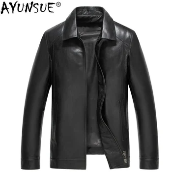 AYUNSUE Men's Leather Jacket 100% Sheepskin Coat Real Genuine Leather Jackets Spring Autumn Chamarra Motociclista KS-D652-1
AYUNSUE Men's Leather Jacket 100% Sheepskin Coat Real Genuine Leather Jackets Spring Autumn Chamarra Motociclista KS-D652-1