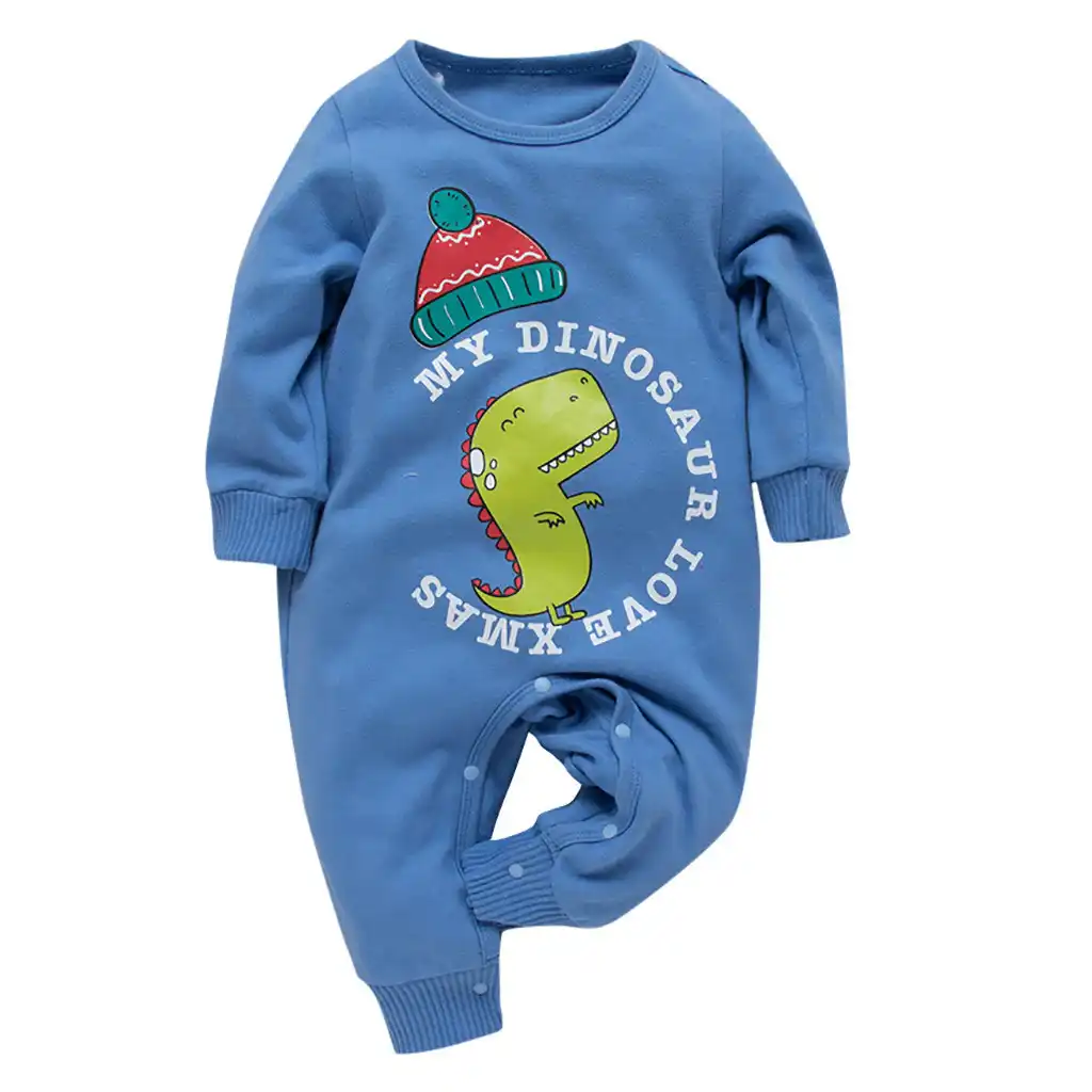 toddler kid baby boy girl cartoon printing sleepwear one-piece