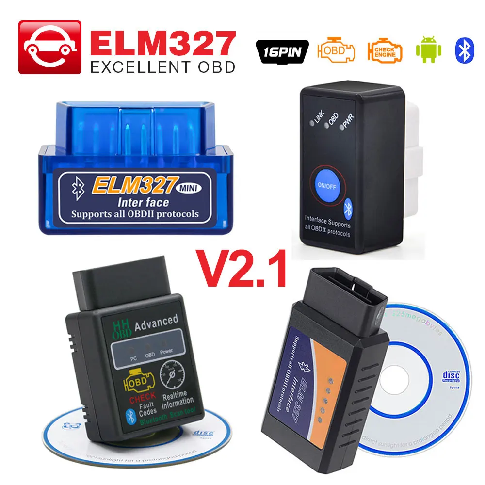 

ELM327 Bluetooth V2.1 for Android Torque OBD 2 Interface OBD2 Scanner Super MINI ELM 327 Support OBDII Protocols code reader