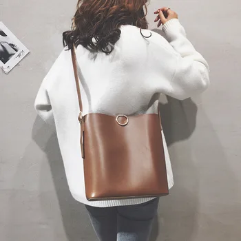 Solid Color Big Bag Women's 2020 Winter New Style Cool Different Size Bags Pu Bucket Bag Casual Crossbody Bag
Solid Color Big Bag Women's 2020 Winter New Style Cool Different Size Bags Pu Bucket Bag Casual Crossbody Bag