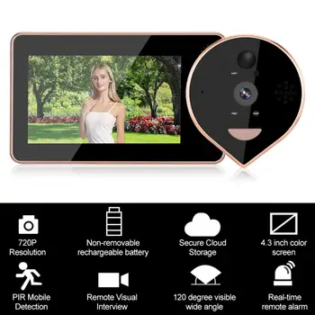 Smart Doorbell 4.3inches Colorful Screen Smart IR WIFI Door Viewer Video Doorbell PIR Motion Detection
Smart Doorbell 4.3inches Colorful Screen Smart IR WIFI Door Viewer Video Doorbell PIR Motion Detection