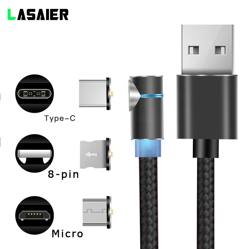 90 degree LED Magnetic Cable 2.4A Fast charging For iPhone X Micro USB Quick Charger Type C Magnet Cord Phone Cables For Samsung
90 degree LED Magnetic Cable 2.4A Fast charging For iPhone X Micro USB Quick Charger Type C Magnet Cord Phone Cables For Samsung