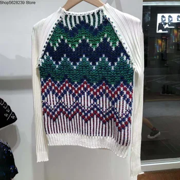 Law Single 2020 Stripes Geometry Pattern Splicing Half Gao Collar Jacquard Women's Wear Knitting Sweater 190695
Law Single 2020 Stripes Geometry Pattern Splicing Half Gao Collar Jacquard Women's Wear Knitting Sweater 190695
