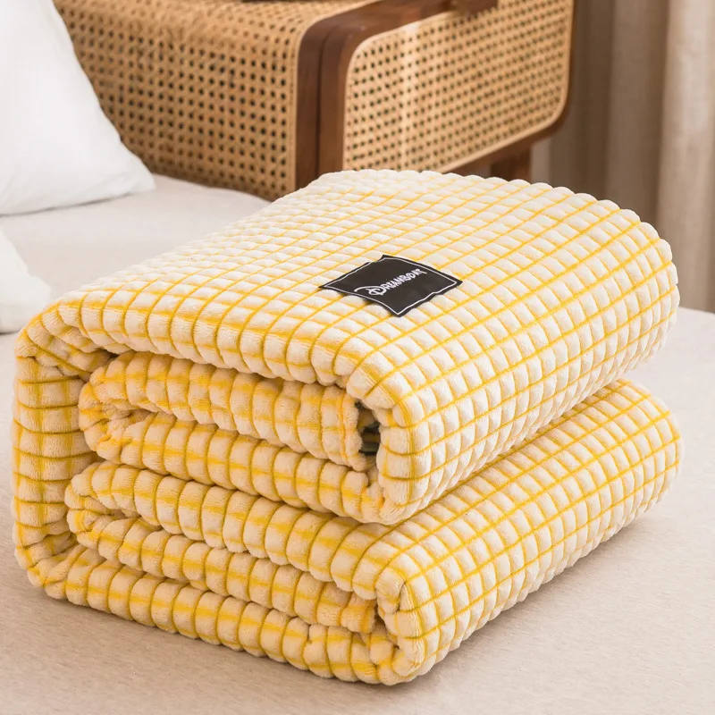 Flannel Yellow Color Plaid Blanket Soft Warm Bed Sheet Sofa Office Car Nap Blankets Air Condition Throw Blanket Home Textile
Flannel Yellow Color Plaid Blanket Soft Warm Bed Sheet Sofa Office Car Nap Blankets Air Condition Throw Blanket Home Textile