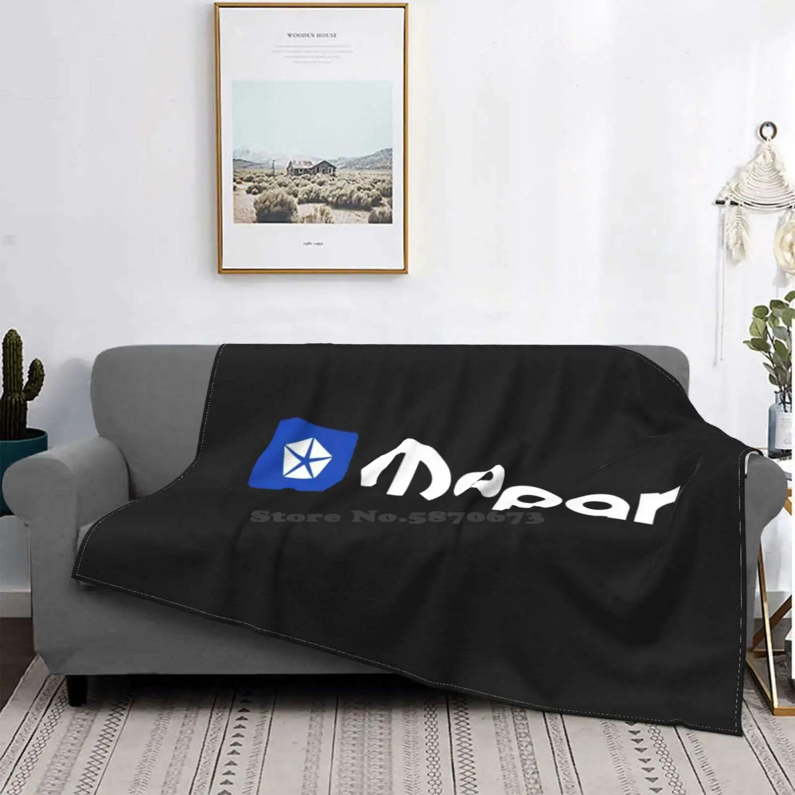 

Mopar сине-белый логотип, горизонтальный веер, искусство, мягкое теплое пледное одеяло, детали символа Fiat Chrysler, мышечные автомобили