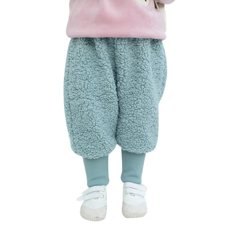 COOTELILI Winter Fleece Baby Girls Pants Trousers Baby Boys Pants warm Leggings Trousers For Girl Kids Girls Velvet Pants (8)