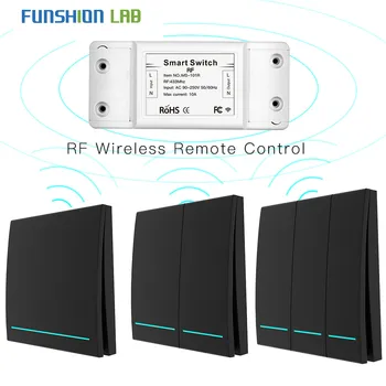 433Mhz Wireless Smart Switch RF Remote Control Receiver Push Button Controller Wall Panel Transmitter,2 way/3 way Multi-Control
433Mhz Wireless Smart Switch RF Remote Control Receiver Push Button Controller Wall Panel Transmitter,2 way/3 way Multi-Control