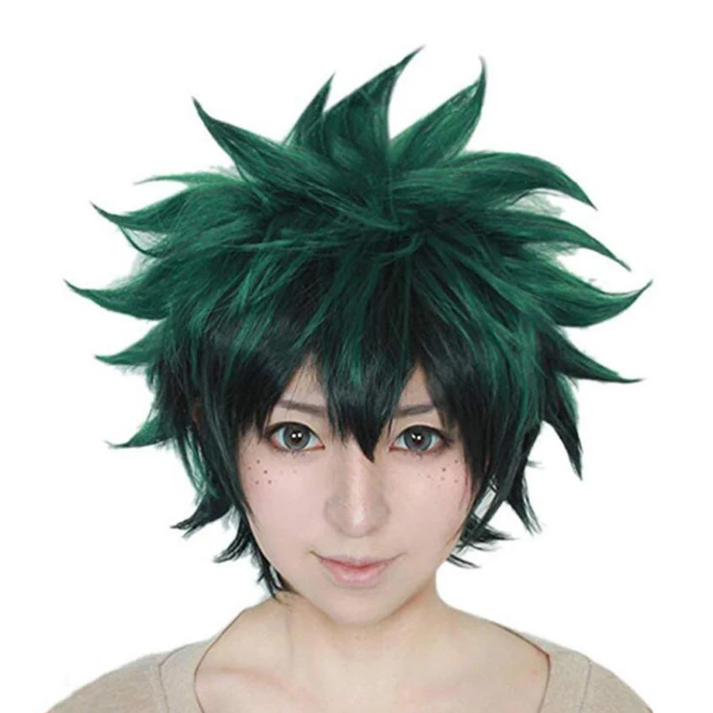 Cosplay&ware Anime Cosplay Deku Wigs Dark Green Synthetic Hair For My Boku No Hero Academia Midoriya Izuku Costume Wig & Cap 4 Cosplay&ware Anime Cosplay Deku Wigs Dark Green Synthetic Hair For My Boku No Hero Academia Midoriya Izuku Costume Wig & Cap -Zentai shop online H5b92be96f178444791082c9ace8db5f0V.jpg