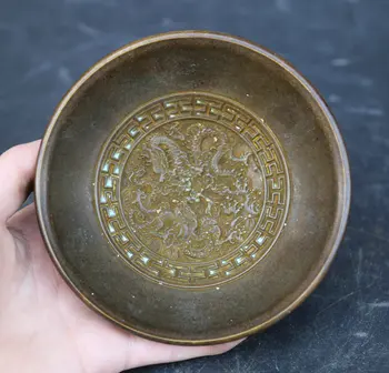 130MM/5.1" Collection Bronze Chinese Bronze Qing Dynasty Twelve Emperor Likeness Rilievo Two Dragons Bowl Bowl-like Object 691g
130MM/5.1" Collection Bronze Chinese Bronze Qing Dynasty Twelve Emperor Likeness Rilievo Two Dragons Bowl Bowl-like Object 691g