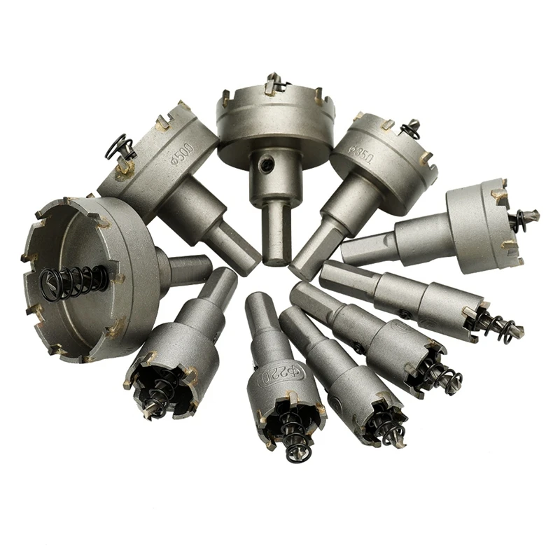 10Pcs Carbide Tip Hss Drill Bit Saw Set Metal Wood Drilling Hole Cut For Installing Locks 16/18/19 /22 /25 /30/35 /42/50/ 53 Mm
10Pcs Carbide Tip Hss Drill Bit Saw Set Metal Wood Drilling Hole Cut For Installing Locks 16/18/19 /22 /25 /30/35 /42/50/ 53 Mm