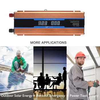 Hot Onever Car inverter 2600W DC 12V to AC 220V Digital display Voltage Modified Sine Wave Power Overload Protection CY901-CN 
Hot Onever Car inverter 2600W DC 12V to AC 220V Digital display Voltage Modified Sine Wave Power Overload Protection CY901-CN