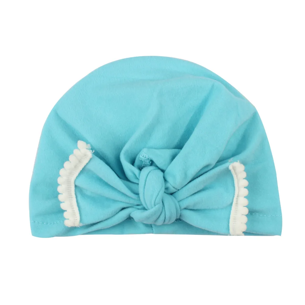 Newborn Baby Boys Girls Soft Turban Cap Baby bow Indian hat pullover hat cap Beanie Solid Bow Knot Wrap Hats Baby Gifts