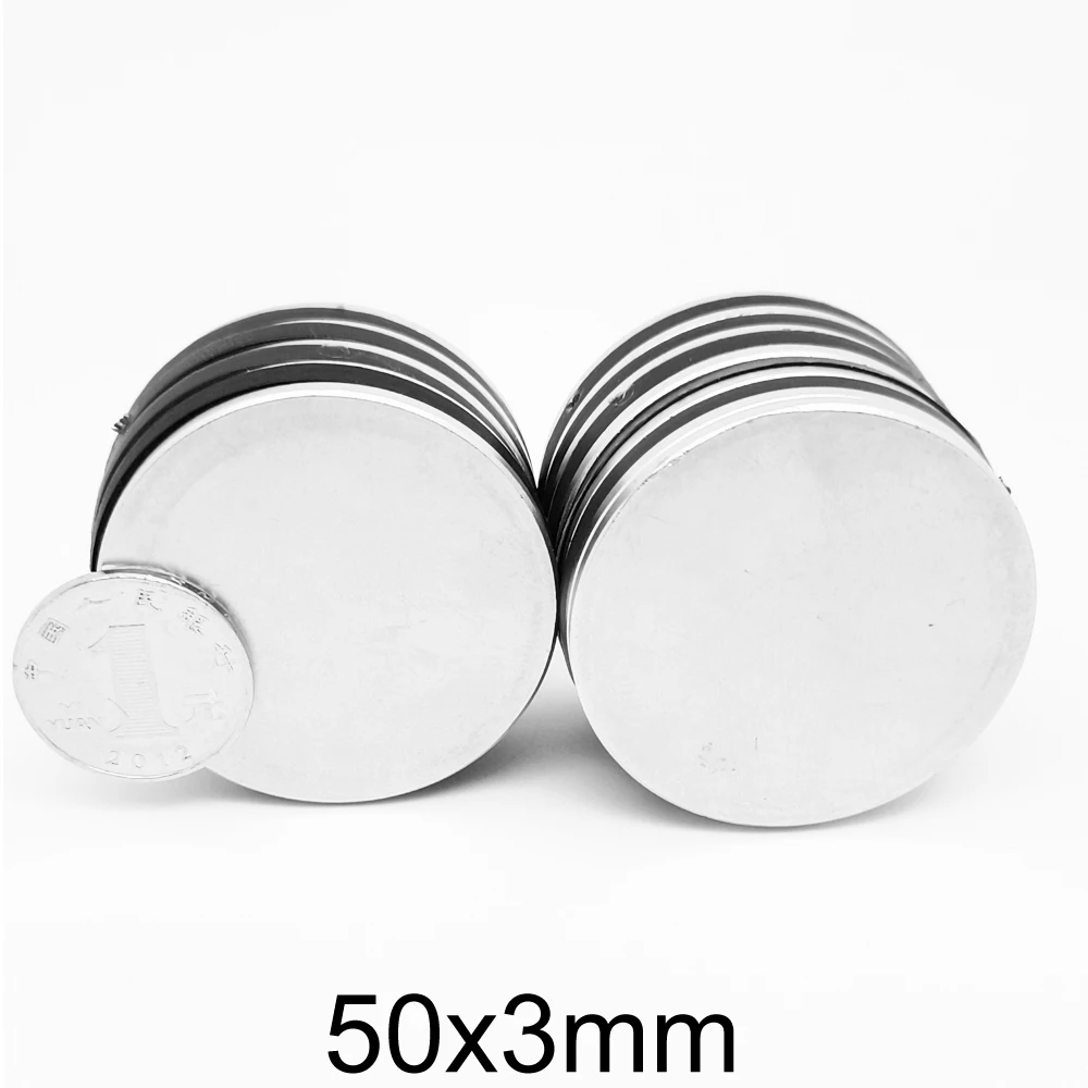 

1/2/5/10PCS 50x3mm Bulk Round Rare Earth Magnet 50mm X 3mm Neodymium Magnet Dics 50x3mm Cylinder Strong Round Magnets 50*3 mm