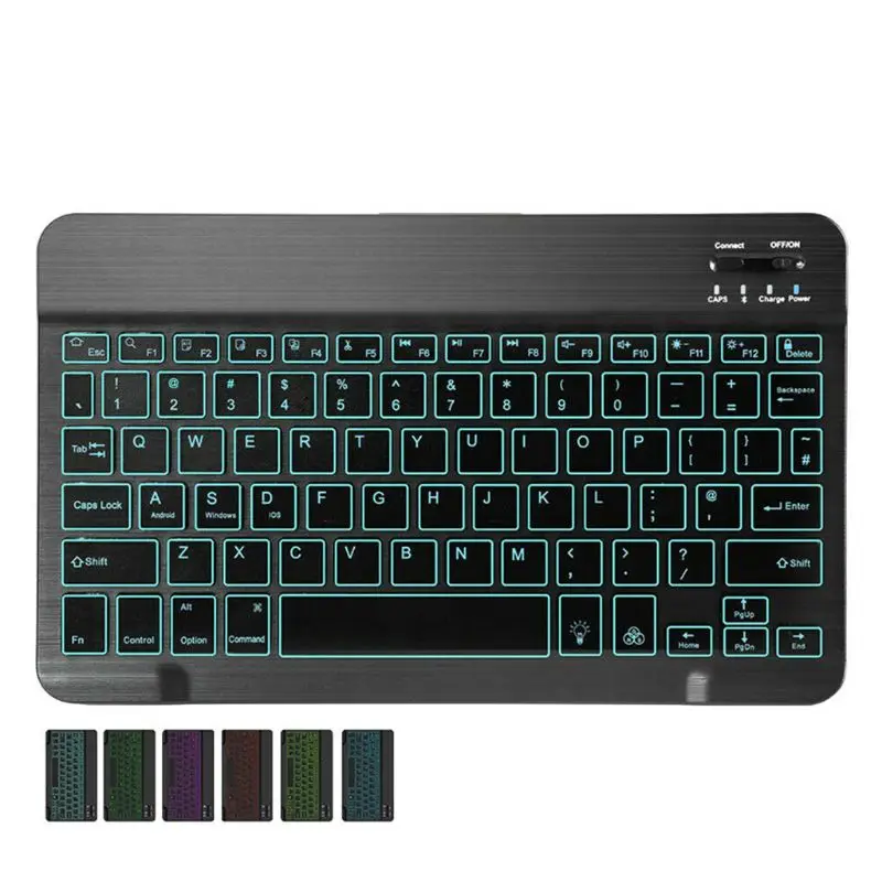 Universal Rechargeable Wireless Bluetooth Keyboard with 7 Color LED Backlight for iPad Laptop PC Tablet Accessories
Universal Rechargeable Wireless Bluetooth Keyboard with 7 Color LED Backlight for iPad Laptop PC Tablet Accessories