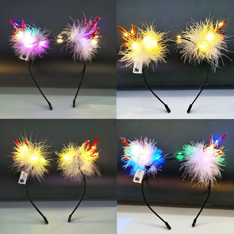 12pcs LED Luminous Antler Feather Hair Hoop Lovely Headband Party Bar Ball Light Children Wedding Decoration Christmas
12pcs LED Luminous Antler Feather Hair Hoop Lovely Headband Party Bar Ball Light Children Wedding Decoration Christmas