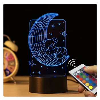 20cm 7 Colors Change Remote Control Creative Kid Gift Moon Shape Usb Plug In Acrylic Colorful 3D Led Night Light
20cm 7 Colors Change Remote Control Creative Kid Gift Moon Shape Usb Plug In Acrylic Colorful 3D Led Night Light