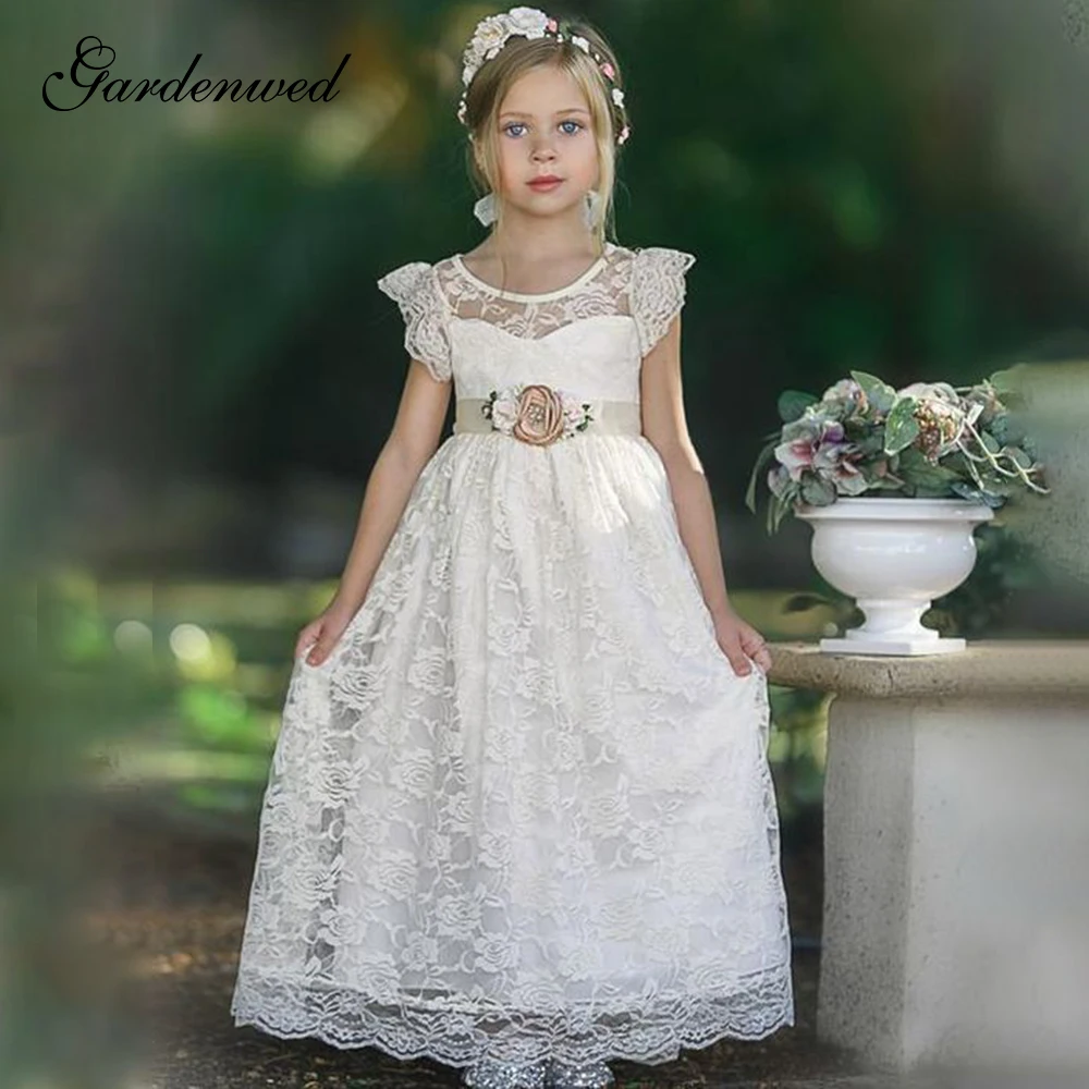 Gardenwed Ivory Lace Aline Flower Girl Dresses Kids Flower Bow Sashes Communion Dress Tulle Appliques Lace Embroidery Prom Dres
Gardenwed Ivory Lace Aline Flower Girl Dresses Kids Flower Bow Sashes Communion Dress Tulle Appliques Lace Embroidery Prom Dres