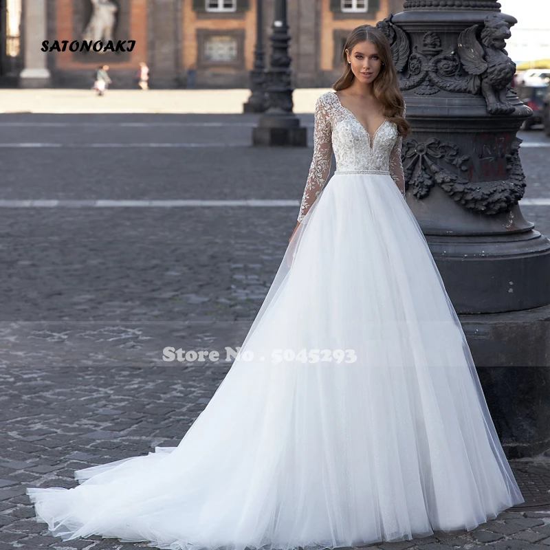 Vestido De Noiva Elegant Boho Lace V-Neck White Wedding Dress Applique Long Sleeves Beading Belt A-Line Bridal Gowns Robe Mariée
Vestido De Noiva Elegant Boho Lace V-Neck White Wedding Dress Applique Long Sleeves Beading Belt A-Line Bridal Gowns Robe Mariée