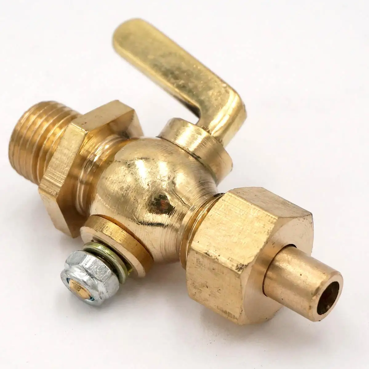 

1/4" 3/8" 1/2" 3/4" BSPP Male-Socket Welded Brass Drain Petcock Shut Off Valve Handle For Fuel Gas Oil Air 8 Bar