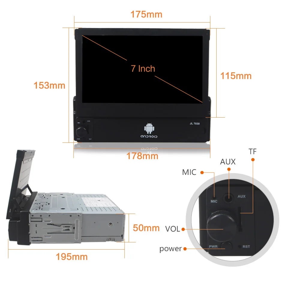 Perfect Single Din Android Quad Core 7 Inch Touch Screen Car Dash Player GPS WIFI Bluetooth Hean Unit Stereos 12V - 24V for Car Truck 19 Perfect Single Din Android Quad Core 7 Inch Touch Screen Car Dash Player GPS WIFI Bluetooth Hean Unit Stereos 12V - 24V for Car Truck 19