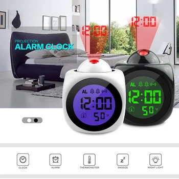 Electronic Desk Clock Multifunctional Voice Temperature Digital Table Clocks LED Projection Alarm Clock Home Electronics
Electronic Desk Clock Multifunctional Voice Temperature Digital Table Clocks LED Projection Alarm Clock Home Electronics