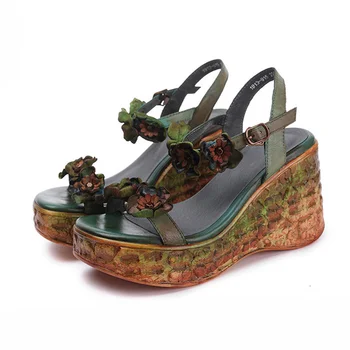 CEVABULE Sandals Women's Handmade Leather Flower National Style Women's Pumps Summer High Heels ZB-1913-915
CEVABULE Sandals Women's Handmade Leather Flower National Style Women's Pumps Summer High Heels ZB-1913-915