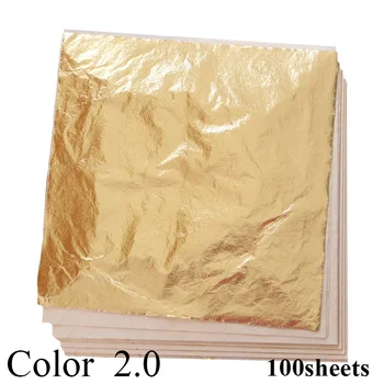 Color 2.0 Imitation Gold Leaf Foil Sheets Copper Leaf for Gilding Art Work Nail Decoration 100pcs 14X14cm Gold Leaf Foil Paper
Color 2.0 Imitation Gold Leaf Foil Sheets Copper Leaf for Gilding Art Work Nail Decoration 100pcs 14X14cm Gold Leaf Foil Paper