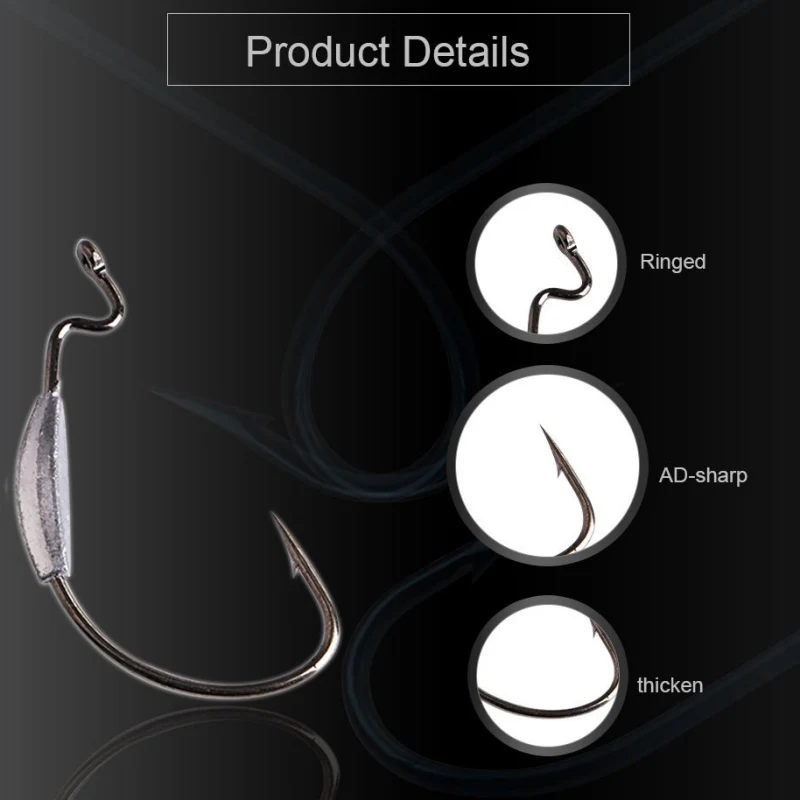 5pcs/ Set Wide Crank Offset Fishing Hook with Lead Jig Head Fishhooks for Soft Lure Bait Barbed Fishing Tackle Outdoor
5pcs/ Set Wide Crank Offset Fishing Hook with Lead Jig Head Fishhooks for Soft Lure Bait Barbed Fishing Tackle Outdoor