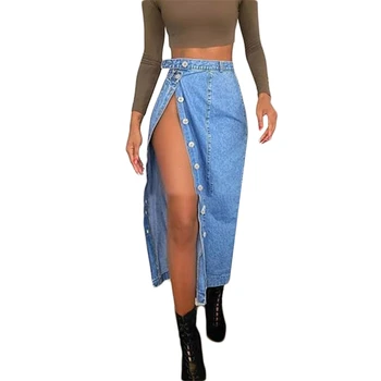 2020 Vintage Women Button Casual Denim Skirt High Split Sexy Slim Hip Bag Straight Long Skirt High Waist Street джинсовая юбка
2020 Vintage Women Button Casual Denim Skirt High Split Sexy Slim Hip Bag Straight Long Skirt High Waist Street джинсовая юбка