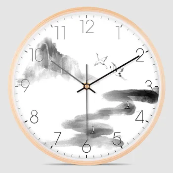 10 Inch Wall Clock Chinese Style Ink Painting Mute Wood Quartz Clock Living Room Bedroom Household
10 Inch Wall Clock Chinese Style Ink Painting Mute Wood Quartz Clock Living Room Bedroom Household