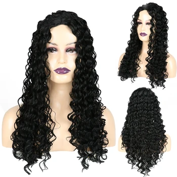 SHUOHAN 60cm Synthetic Deep Wave Wig For Women Black Color Heat Resistant High Temperature Fiber Long SX05 
SHUOHAN 60cm Synthetic Deep Wave Wig For Women Black Color Heat Resistant High Temperature Fiber Long SX05